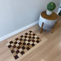 Passadeira Capacho 70x40cm em Couro Marrom Xadrez Quadriculado - 2