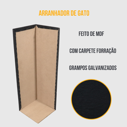 Kit 2 Arranhadores Gato Pet Cama Box E Canto De Sofá Cor Preto - 3