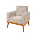 Ver imagem 3 de Kit Sofá Bari Retrátil Reclinável 1,90m Pillow + Poltrona Florença Espuma Premium - Marfim Veludo