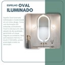 Ver imagem 3 de Espelho Oval 75x50cm Touch Led 2 Cores Reduna