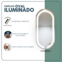 Ver imagem 5 de Espelho Oval 75x50cm Touch Led 2 Cores Reduna