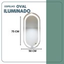Ver imagem 2 de Espelho Oval 75x50cm Touch Led 2 Cores Reduna