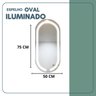 Espelho Oval 75x50cm Touch Led 2 Cores Reduna - 2