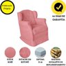 Poltrona Amamentação com Balanço e Puff Luxo Suede Manuela:Rosê - 4