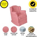 Ver imagem 4 de Poltrona Amamentação com Balanço e Puff Luxo Suede Manuela:Rosê