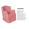 Poltrona Amamentação com Balanço e Puff Luxo Suede Manuela:Rosê - 6