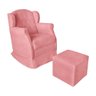 Poltrona Amamentação com Balanço e Puff Luxo Suede Manuela:Rosê - 1