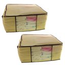 Ver imagem 1 de Kit 2 Caixa Organizadora Roupas Multiuso Toalha Lençóis Roupa De Cama Em TNT Dobrável 45x45x20cm