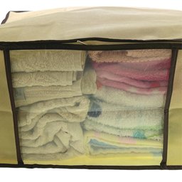 Kit 2 Caixa Organizadora Roupas Multiuso Toalha Lençóis Roupa De Cama Em TNT Dobrável 45x45x20cm - 7