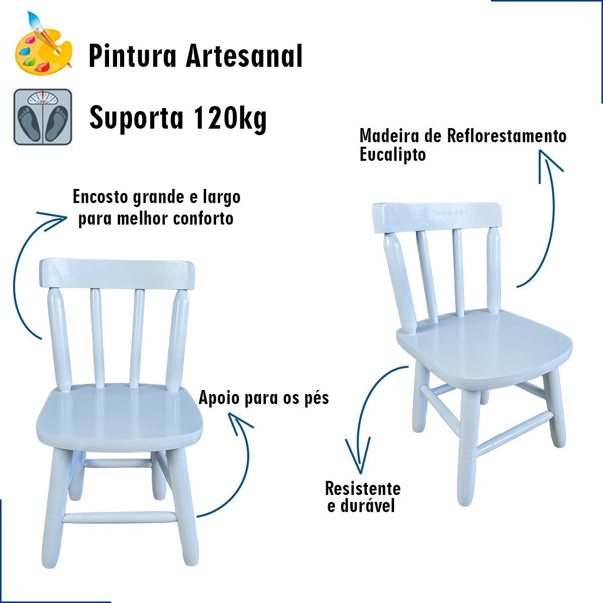 Conjunto de Mesa com Cadeira Infantil para Criança Colorida Didática para Atividades Resistente - 5