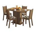 Ver imagem 2 de Conjunto Sala de Jantar Lexy Madesa Mesa Tampo de Madeira com 4 Cadeiras - Rustic/hibiscos
