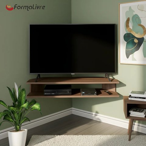 Rack Suspenso para Tv de até 50” Aparador Bancada Estante de Canto Versati