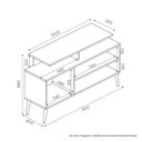 Ver imagem 4 de Rack Lyon para TV 42" 110cm com Nichos Naturalle e Off White Carmolar Móveis