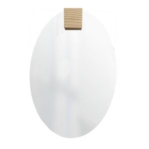 Espelho Decorativo Oval com Aplique Quadrado Pinus