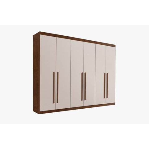 Guarda Roupa Gramado Casal com 6 Portas de Abrir 6 Gavetas 100% Mdf:off White/new Canion