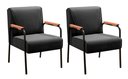 Ver imagem 1 de Kit 2 Poltronas Decorativas Jade Braços Fixo para Sala de Estar, Recepção - Veludo Preto