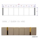 Ver imagem 3 de Cabeceira Estofada Queen/king Linho com Espelho Dourado