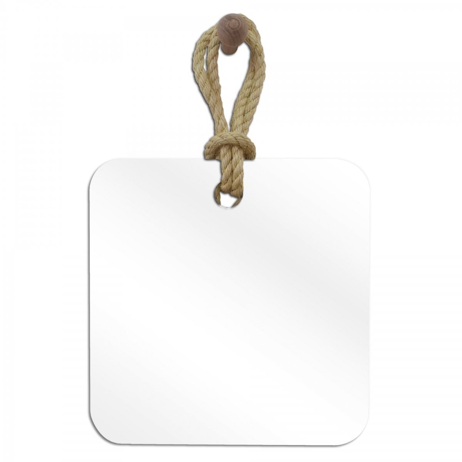 Espelho Decorativo Hole Alça Sisal Natural Quadrado In House Decor - 1