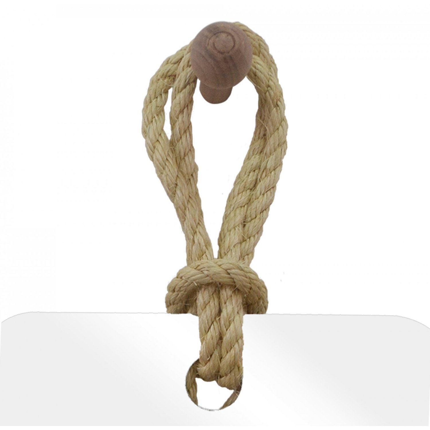 Espelho Decorativo Hole Alça Sisal Natural Quadrado In House Decor - 4