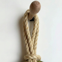 Ver imagem 2 de Espelho Decorativo 82x45cm Hole Alça Sisal Natural Orgânico In House Decor