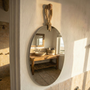 Ver imagem 1 de Espelho Decorativo 82x45cm Hole Alça Sisal Natural Orgânico In House Decor