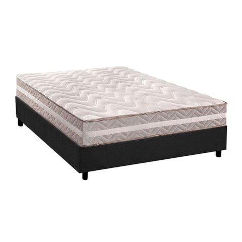 Cama Box Casal: Colchão Anatômico Paropas D33/AG65 Confort + Base CRC Suede Gray(138x188)