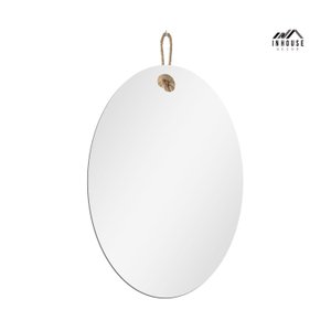 Espelho Decorativo Lina Alça Sisal Natural Oval In House Decor