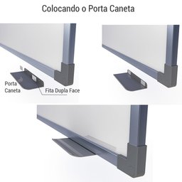 Quadro Branco 90x60 Cm Lousa com Moldura Mdf Alumínio Soft com 4 Canetas e Apagador - 7