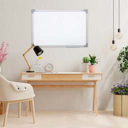 Quadro Branco 90x60 Cm Lousa com Moldura Mdf Alumínio Soft com 4 Canetas e Apagador - 2