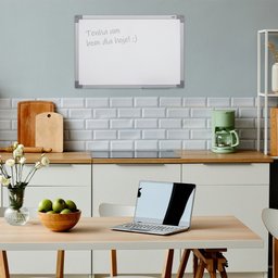 Quadro Branco 90x60 Cm Lousa com Moldura Mdf Alumínio Soft com 4 Canetas e Apagador - 9