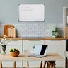 Quadro Branco 90x60 Cm Lousa com Moldura Mdf Alumínio Soft com 4 Canetas e Apagador - 9