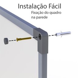 Quadro Branco 90x60 Cm Lousa com Moldura Mdf Alumínio Soft com 4 Canetas e Apagador - 6