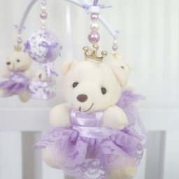 MOBILE PARA BERÇO MUSICAL GIRATÓRIO PRINCESAS LILÁS - 3