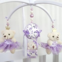 MOBILE PARA BERÇO MUSICAL GIRATÓRIO PRINCESAS LILÁS - 4