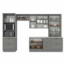 Ver imagem 2 de Cozinha Modulada Nova York 5 Peças com Cristaleira Cinza - Henn