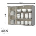 Ver imagem 4 de Cozinha Modulada Nova York 5 Peças com Cristaleira Cinza - Henn
