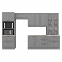 Ver imagem 1 de Cozinha Modulada Nova York 5 Peças com Cristaleira Cinza - Henn