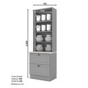 Ver imagem 7 de Cozinha Modulada Nova York 5 Peças com Cristaleira Cinza - Henn