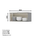 Ver imagem 6 de Cozinha Modulada Nova York 5 Peças com Cristaleira Cinza - Henn
