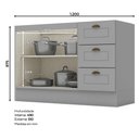 Ver imagem 5 de Cozinha Modulada Nova York 5 Peças com Cristaleira Cinza - Henn