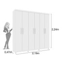 Ver imagem 5 de Quarto Casal com Roupeiro 6 Portas Olimpo e Painel Cabeceira