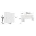 Ver imagem 3 de Quarto Casal com Roupeiro 6 Portas Olimpo e Painel Cabeceira