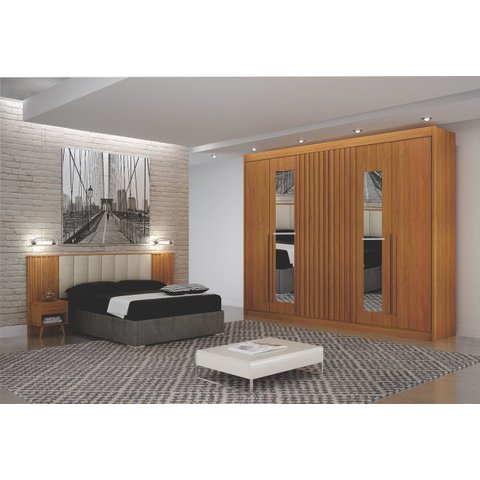 Dormitorio Casal Ripado Espelho 2PÇS Mirage - Arbo Design