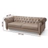 Sofá Para Barbearia 2,60M Chesterfield Living Sued Bege Shop JM - 4