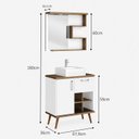 Ver imagem 2 de Gabinete com Pés para Banheiro 70cm com Cuba e Espelheira Veneza Branco/Nogal