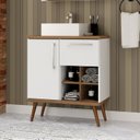 Ver imagem 5 de Gabinete com Pés Para Banheiro 70cm com Cuba e Espelheira Veneza