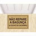Ver imagem 1 de Tapete Vinil Não Repare na Bagunça 60x40 Bege Antiderrapante