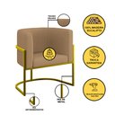 Ver imagem 7 de Kit Sofá 2 Lugares + 2 Poltronas Recepção Veludo Dourado Cor:capuccino