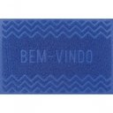 Ver imagem 1 de Capacho de Poa Vinílico Zig Zag Azul Reflex Blue C 60x40cm - Uzoo Capacho Vinilico Zigzag 60x40cm