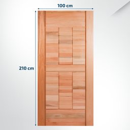 Folha de Porta Maciça 210x100cm Eucalipto Pm96 Cruzeiro Portas Natural - 2